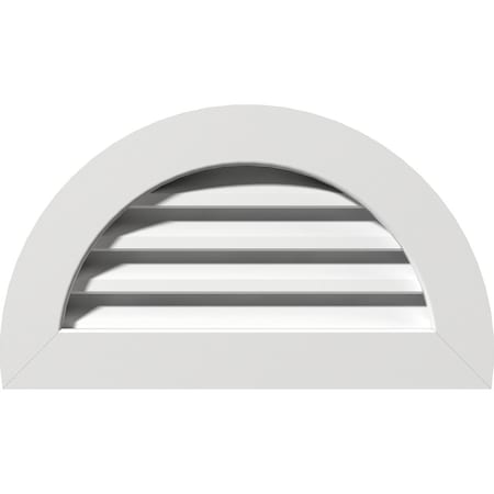 Ekena Millwork Half Round Gable Vent Functional, PVC Gable Vent w/ 1" x 4" Flat Trim Frame, 14"W x 07"H GVPHR14X0701FUN